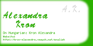 alexandra kron business card